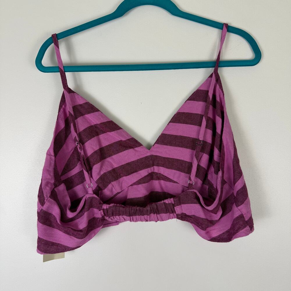 Target A new day crop top bralette purple pink stripe 1X - Picture 3 of 8